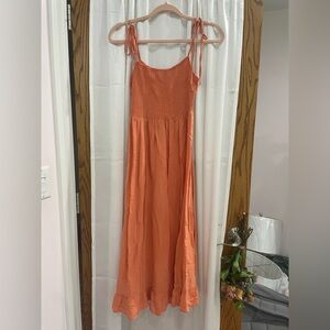 Forever 21 Orange Smocked Sundress
